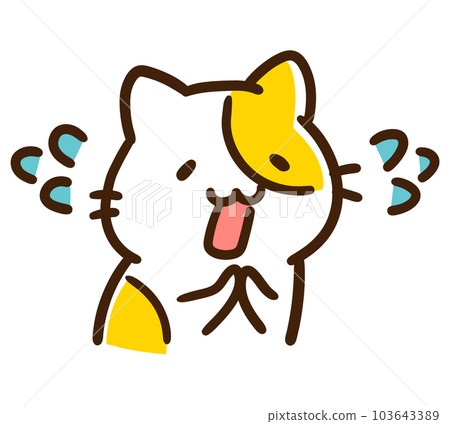 萌貓衝上去道歉詢問的人物插畫 103643389