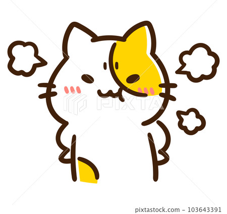 一隻可愛的貓生氣的人物插圖 103643391