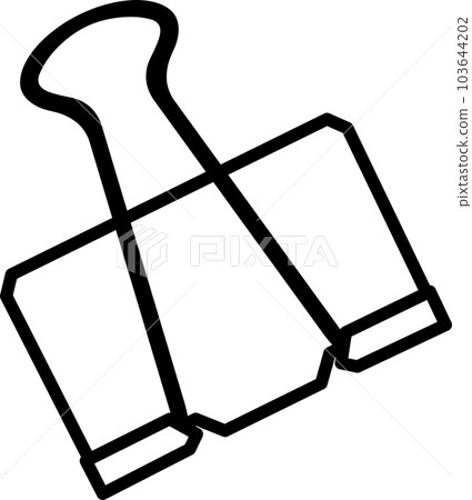 vector linear paper clip icon, school and office supplies, back to school, doodle 103644202