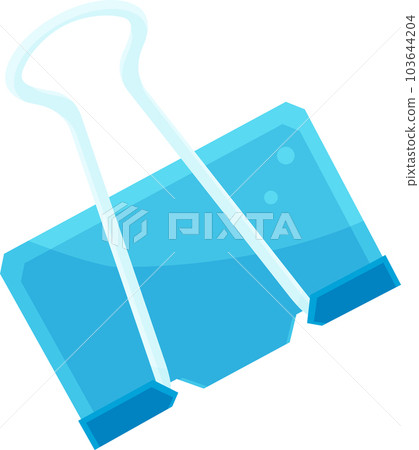 bright vector illustration of a blue paper clip, school and office supplies, back to school bright vector illustration of a blue paper clip, school and office supplies, back to school 103644204
