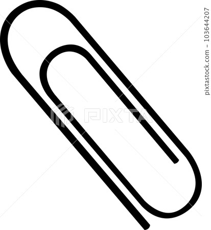 vector linear paper clip icon, school and office supplies, back to school, doodle and sketch vector linear paper clip icon, school and office supplies, back to school, doodle and sketch 103644207