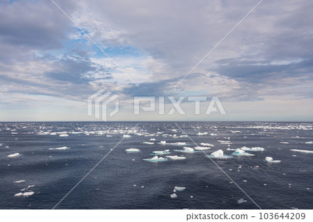 Arctic landscape - sea surface with ice floe Arctic landscape - sea surface with ice floe 103644209