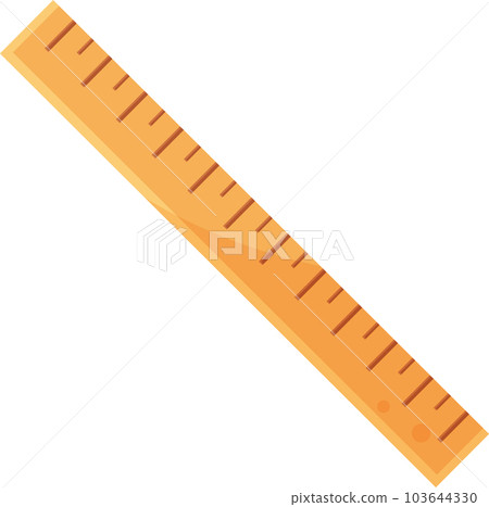 bright vector illustration of a wooden ruler, school and office supplies, back to school 103644330