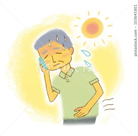 夏季中暑老人插畫 103645801