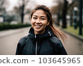 日本女人穿著運動服在早上跑步 AI 生成的圖像 103645965