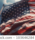 American flag waving in the wind. Ai generative image. 103646284