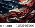 American flag waving in the wind. Ai generative image 103646300