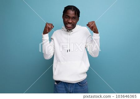 joyful winner black american young brunette man joyful winner black american young brunette man 103646365