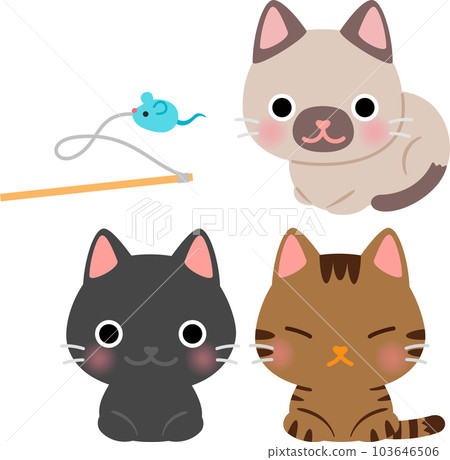 Deformed illustration set of a cat sitting in a barrel Deformed illustration set of a cat sitting in a barrel 103646506