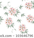 pink flower bouquets and vine seamless pattern 103646796