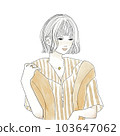 Illustration of a woman in a shirt coordination 103647062
