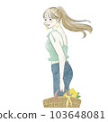 ponytail woman illustration 103648081