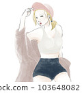 Illustration of a woman wearing a cap 103648082