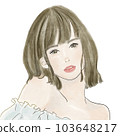 Illustration of a woman facing the front 103648217