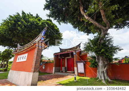 Chinese-style building view of Pingtung Tutorial Academy in Taiwan. It was built in 1815 during the Qing Dynasty rule. 103648482