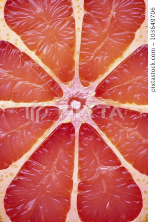 切開的葡萄柚橫截面的特寫“AI 生成的圖像” 103649706