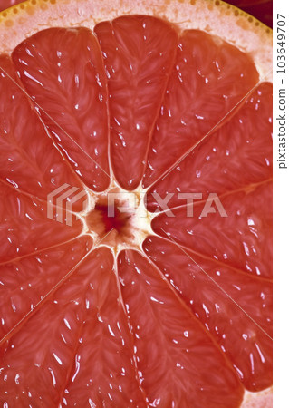 切開的葡萄柚橫截面的特寫“AI 生成的圖像” 103649707