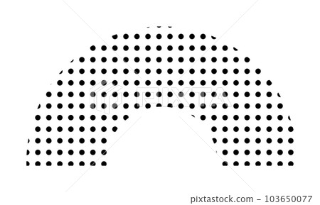 Trendy vector minimalist geometric basic dots half donut element. Shape abstract figure bauhaus form. Retro style texture illustration. Modern design poster, cover, card design Trendy vector minimalist geometric basic dots half donut element. Shape abstract figure bauhaus form. Retro style texture illustration. Modern design poster, cover, card design 103650077