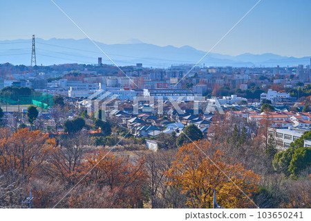 A view of the west side (Nagayama 6-chome, etc.) from the Hojin Mikaeri-no-toge Pass (Tama Hills Panorama Hill) in Nagayama, Tama City, Tokyo. A view of the west side (Nagayama 6-chome, etc.) from the Hojin Mikaeri-no-toge Pass (Tama Hills Panorama Hill) in Nagayama, Tama City, Tokyo. 103650241
