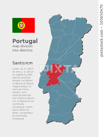 Vector map Portugal and district Santarem Vector map Portugal and district Santarem 103650470