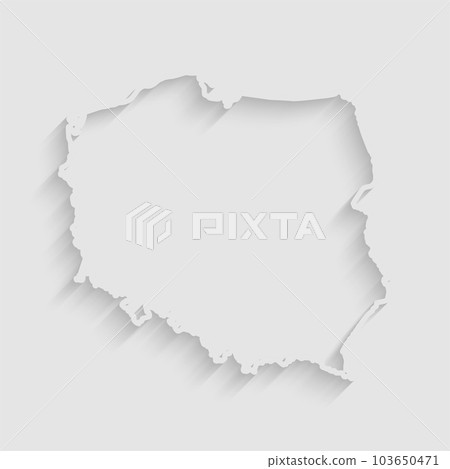 Vector map Poland, abstract inner shadow Vector map Poland, abstract inner shadow 103650471