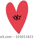 Heart symbol with eye inside 103651823