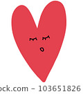 Heart symbol with inside emotion of sleepy tired face 103651826
