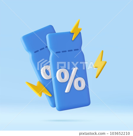 3D coupon with flash. 103652210