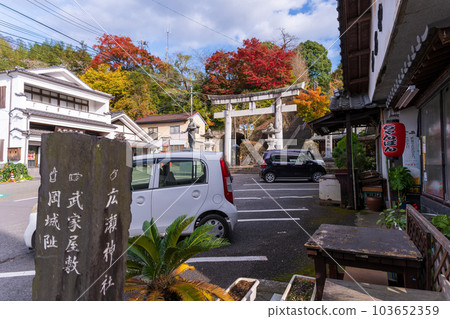 大分縣竹田市廣瀨神社周邊的秋葉中倒影的岡城遺址 大分縣竹田市廣瀨神社周邊的秋葉中倒影的岡城遺址 103652359