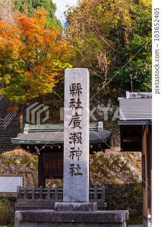 在紅葉中閃耀的岡城跡 供奉著“戰神”廣瀨武夫中校的廣瀨神社(岡城跡) 大分縣竹田市 在紅葉中閃耀的岡城跡 供奉著“戰神”廣瀨武夫中校的廣瀨神社(岡城跡) 大分縣竹田市 103652405