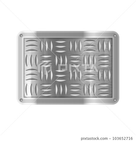 Metal board, steel plate vector background. Shield Metal board, steel plate vector background. Shield 103652716