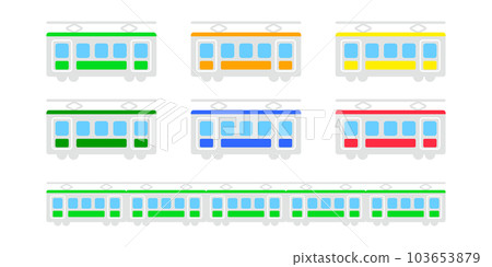 日本火車,鐵路可愛玩具,簡單的圖標插圖彩色素材 日本火車,鐵路可愛玩具,簡單的圖標插圖彩色素材 103653879