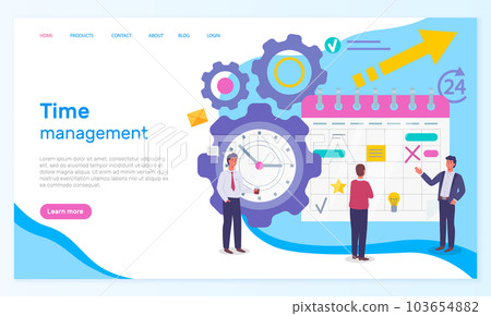 Time management, organizing effective time, website concept, planning dates, business meetings 103654882