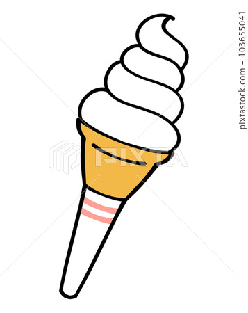 Illustration material of vanilla flavored soft cream 103655041