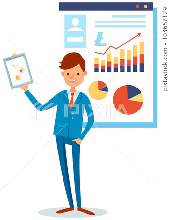 Businessman speaker giving presentation of what is blockchain technology using visual aids Businessman speaker giving presentation of what is blockchain technology using visual aids 103657129