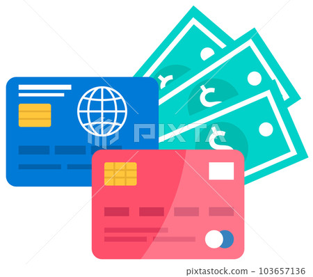 Credit card for payment, financial operations concept. Withdrawing cash from a debit card 103657136