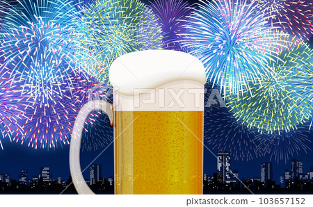 Beer fireworks display background material Beer fireworks display background material 103657152