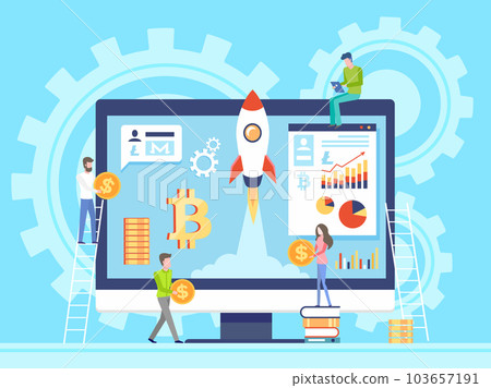 Cryptocurrency exchange. Web banner of blockchain technology, new start up with financial innovation Cryptocurrency exchange. Web banner of blockchain technology, new start up with financial innovation 103657191