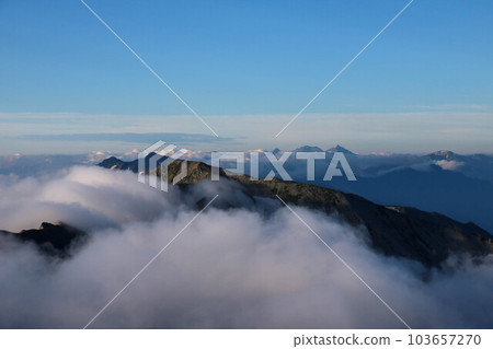 Mountains of the Northern Alps such as Mt. Shirouma Yari-gatake, Mt. Goryu-dake, and Mt. 103657270
