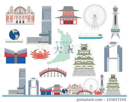 大阪旅遊景點插圖集 103657348