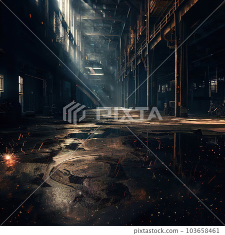 The interior of the industrial revolutionary factory is rusty and dilapidated The interior of the industrial revolutionary factory is rusty and dilapidated 103658461