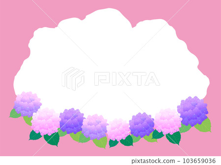 Hydrangea and pink frame window - Stock Illustration [103659036] - PIXTA