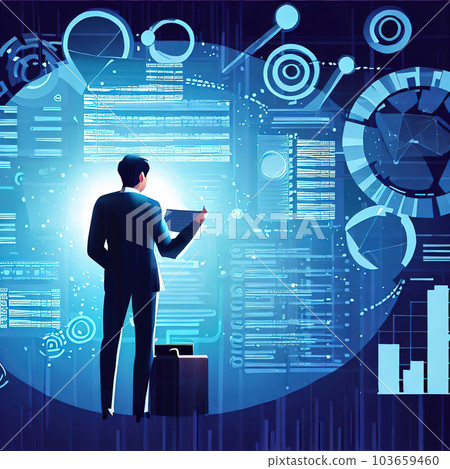 Conduct market research and obtain potential customer information,illustration style,big data Conduct market research and obtain potential customer information,illustration style,big data 103659460