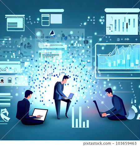 Conduct market research and obtain potential customer information,illustration style,big data Conduct market research and obtain potential customer information,illustration style,big data 103659463