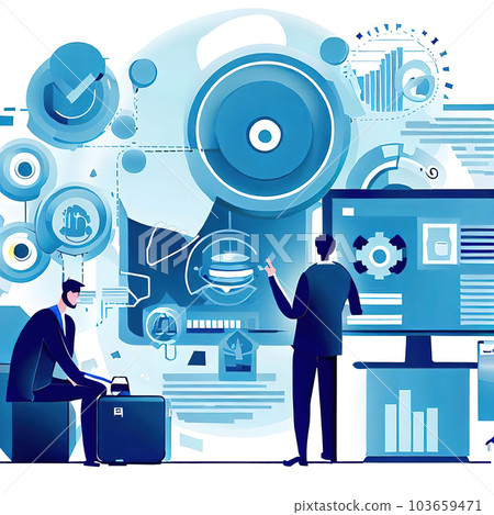 Conduct market research and obtain potential customer information,illustration style,big data Conduct market research and obtain potential customer information,illustration style,big data 103659471