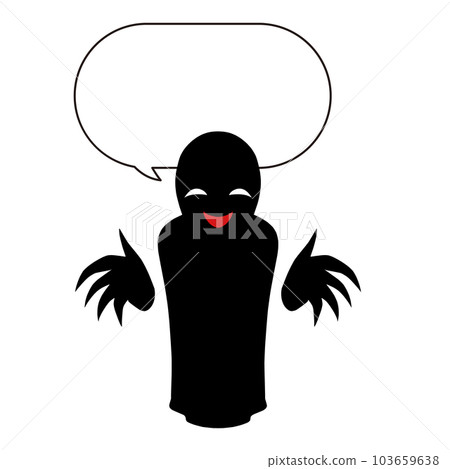 Illustration of a person with a bad guy image and speech bubble material Illustration of a person with a bad guy image and speech bubble material 103659638