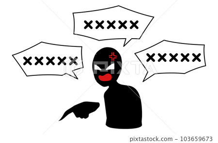 憤怒的壞人形像人物和氣球素材 憤怒的壞人形像人物和氣球素材 103659673