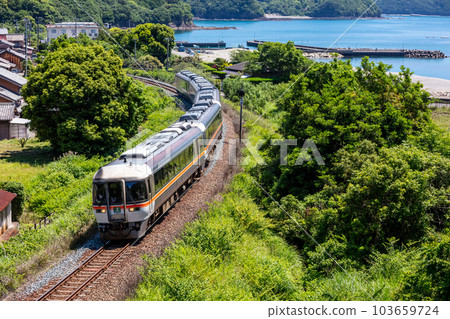 [紀勢本線]特快南紀1號途經故里海岸 103659724
