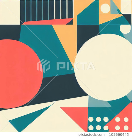 Abstract Bauhaus Geometric Pattern Background Vector Circle