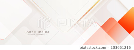 Abstract elegant orange white geometric shape background. Modern square shape graphic elements. Horizontal banner template. Suit for presentation, business, corporate, cover, header, website 103661216